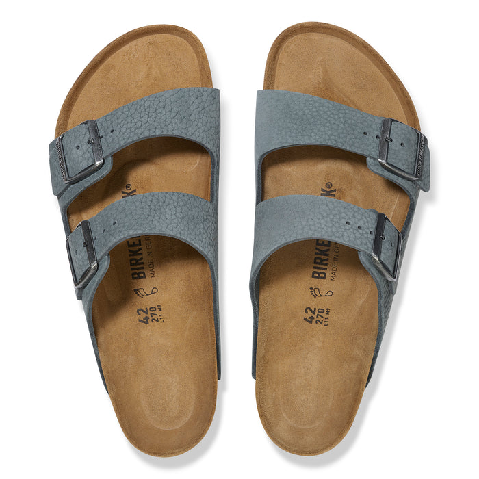 Birkenstock Arizona Grained Nubuck Sandal in Desert Buck Basalt Grey