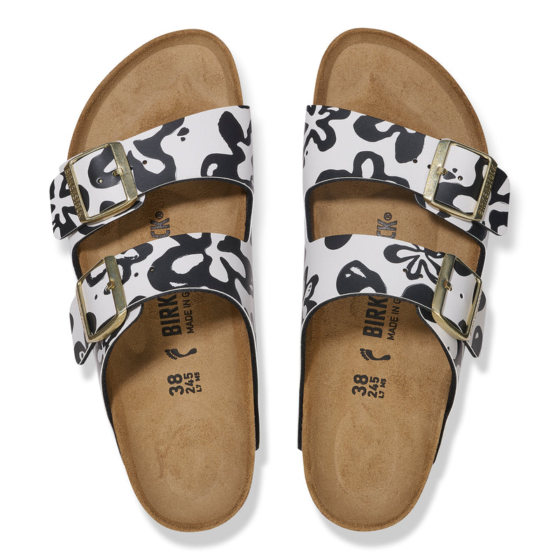 Birkenstock Arizona BS Blooms Sandal in Black Birko-Flor Earth