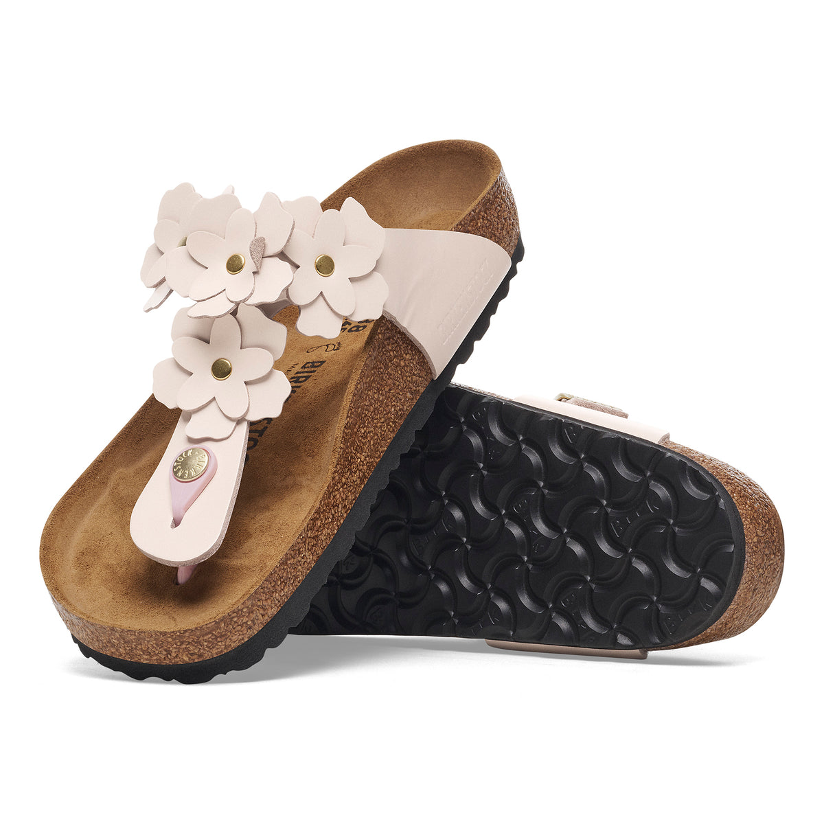 Birkenstock Gizeh Flower Sandal in Leather - Light Rose