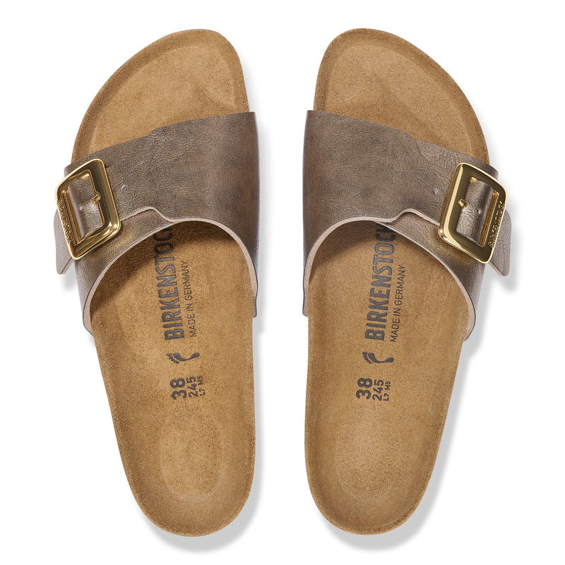 Birkenstock Catalina Luxe Buckle Sandal in Graceful Taupe Birko-Flor