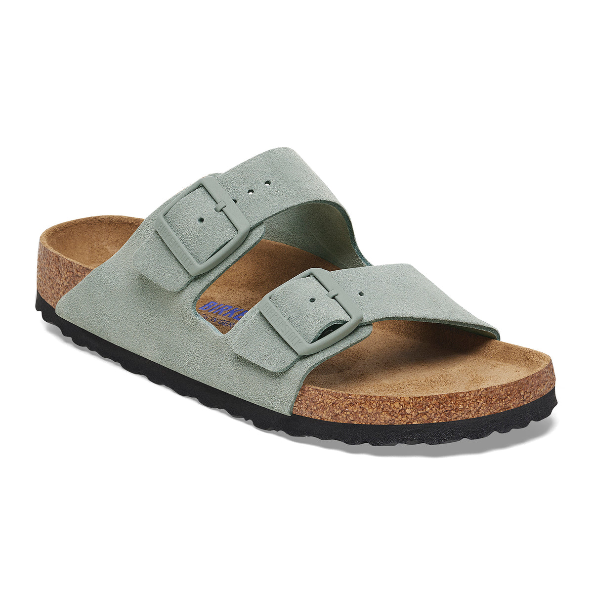 Birkenstock Arizona Soft Footbed in Pure Sage Suede Leather