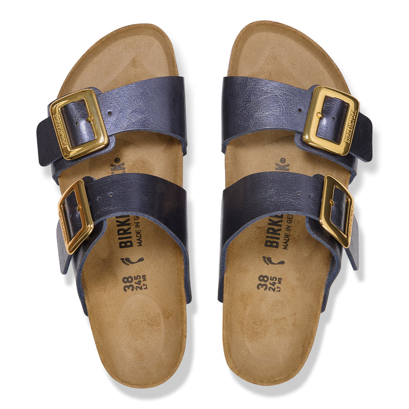 Birkenstock Sydney Luxe Buckle Sandal in Midnight Birko-Flor