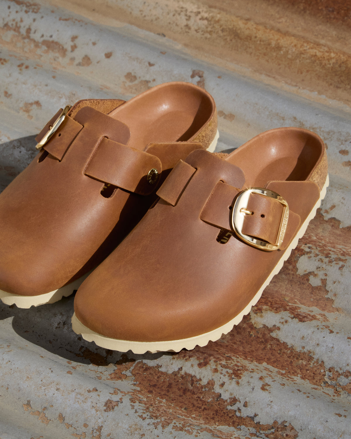 Birkenstock Boston Big Buckle Clog in Cognac Brown Oiled Leather – Heritage Comfort, 1030446