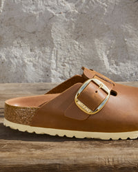 Birkenstock Boston Big Buckle Clog in Cognac Brown Oiled Leather – Heritage Comfort, 1030446
