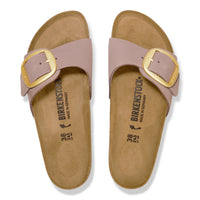 Birkenstock Madrid Big Buckle Slide in Faded Purple Nubuck Leather