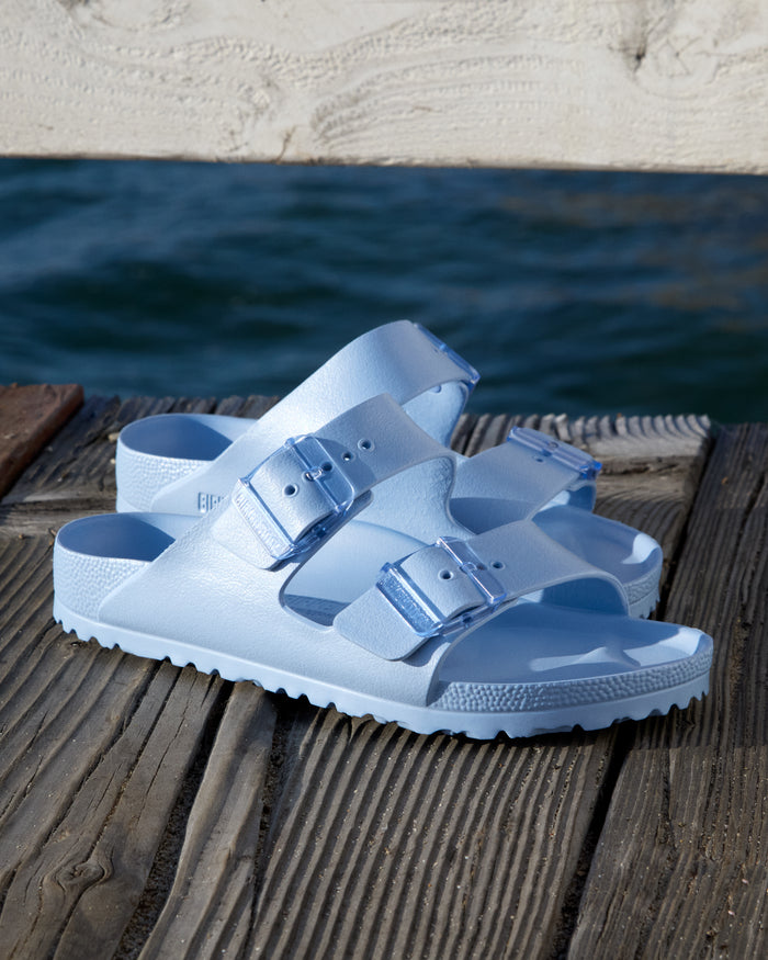Birkenstock Arizona EVA Stealth Buckle Sandal in Dusty Blue, 1030560