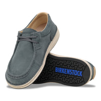 Birkenstock Pasadena Lace-Up Moc in Basalt Suede Leather