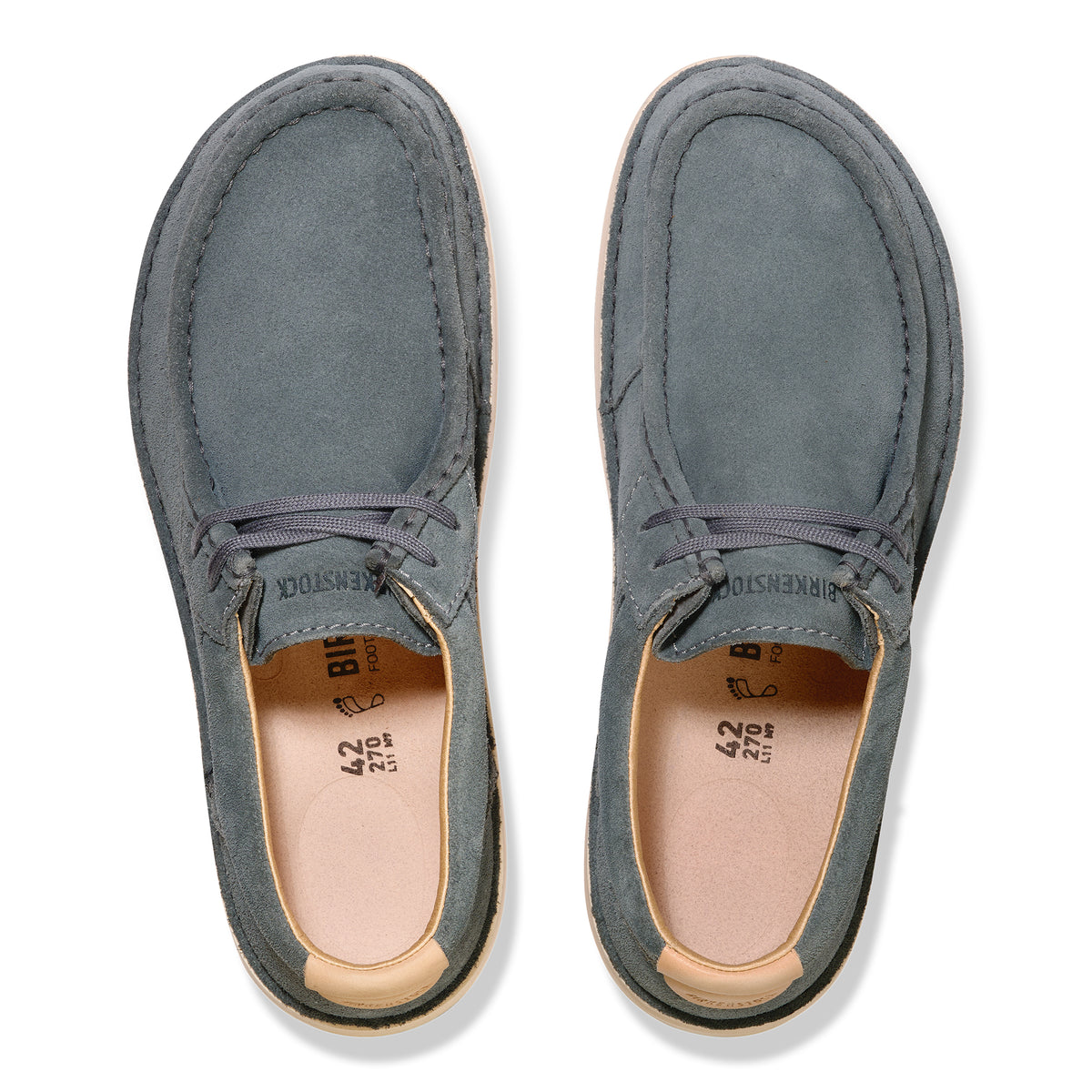 Birkenstock Pasadena Lace-Up Moc in Basalt Suede Leather