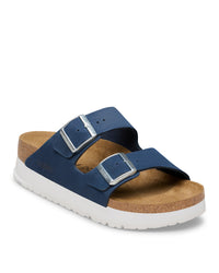 Women’s Birkenstock Arizona Platform Sandal in Nubuck Leather - New Navy 