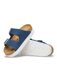 Women’s Birkenstock Arizona Platform Sandal in Nubuck Leather - New Navy
