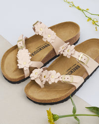 Women’s Birkenstock Mayari Flowers Sandal – Light Rose Leather / Floral Appliqué Accents
