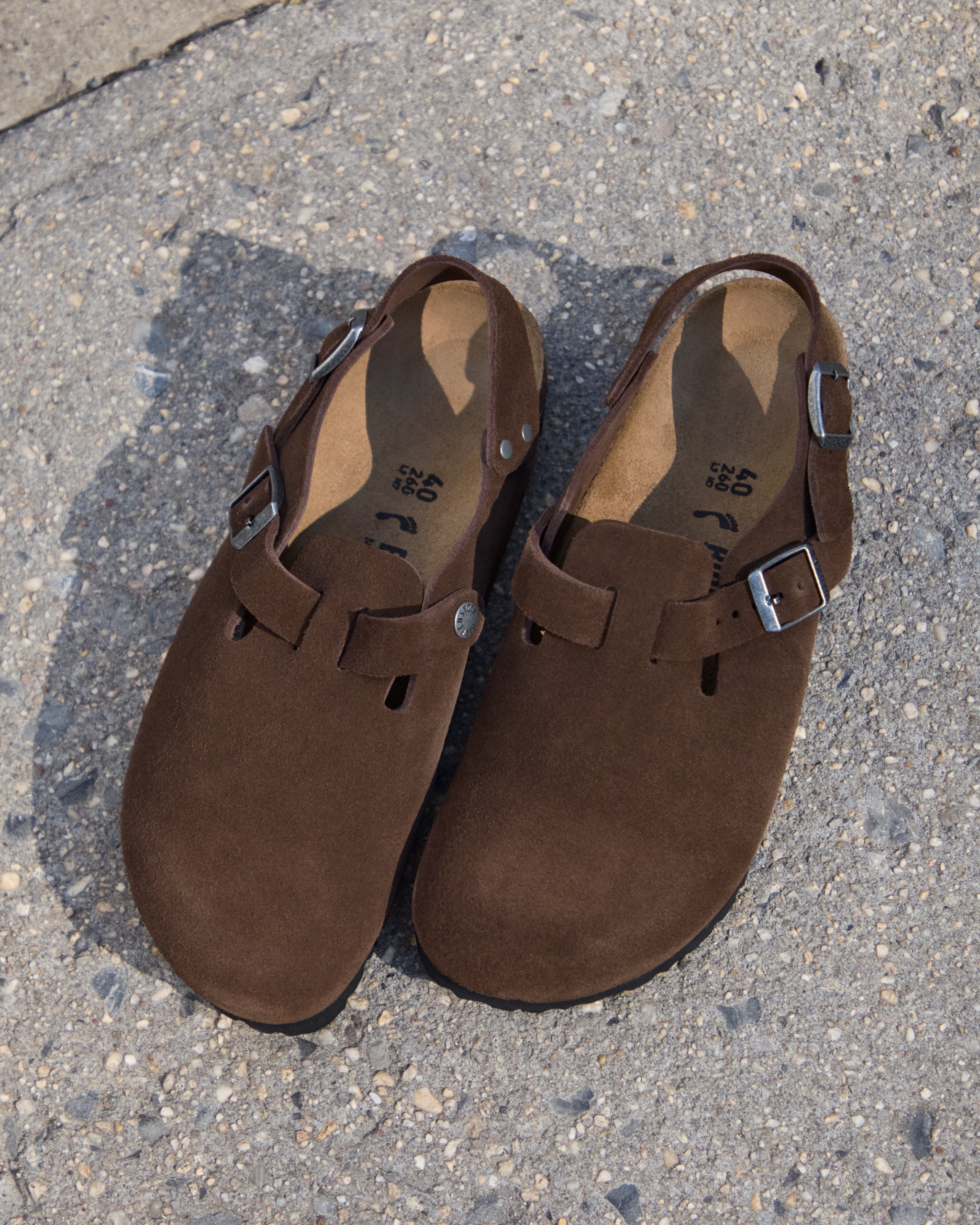 Birkenstock Tokio Suede Leather Backstrap Clog in Carafe Brown