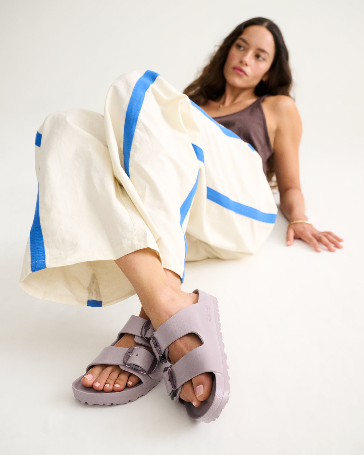 Birkenstock Arizona Big Buckle Stealth EVA Sandal in Faded Purple, 1032459