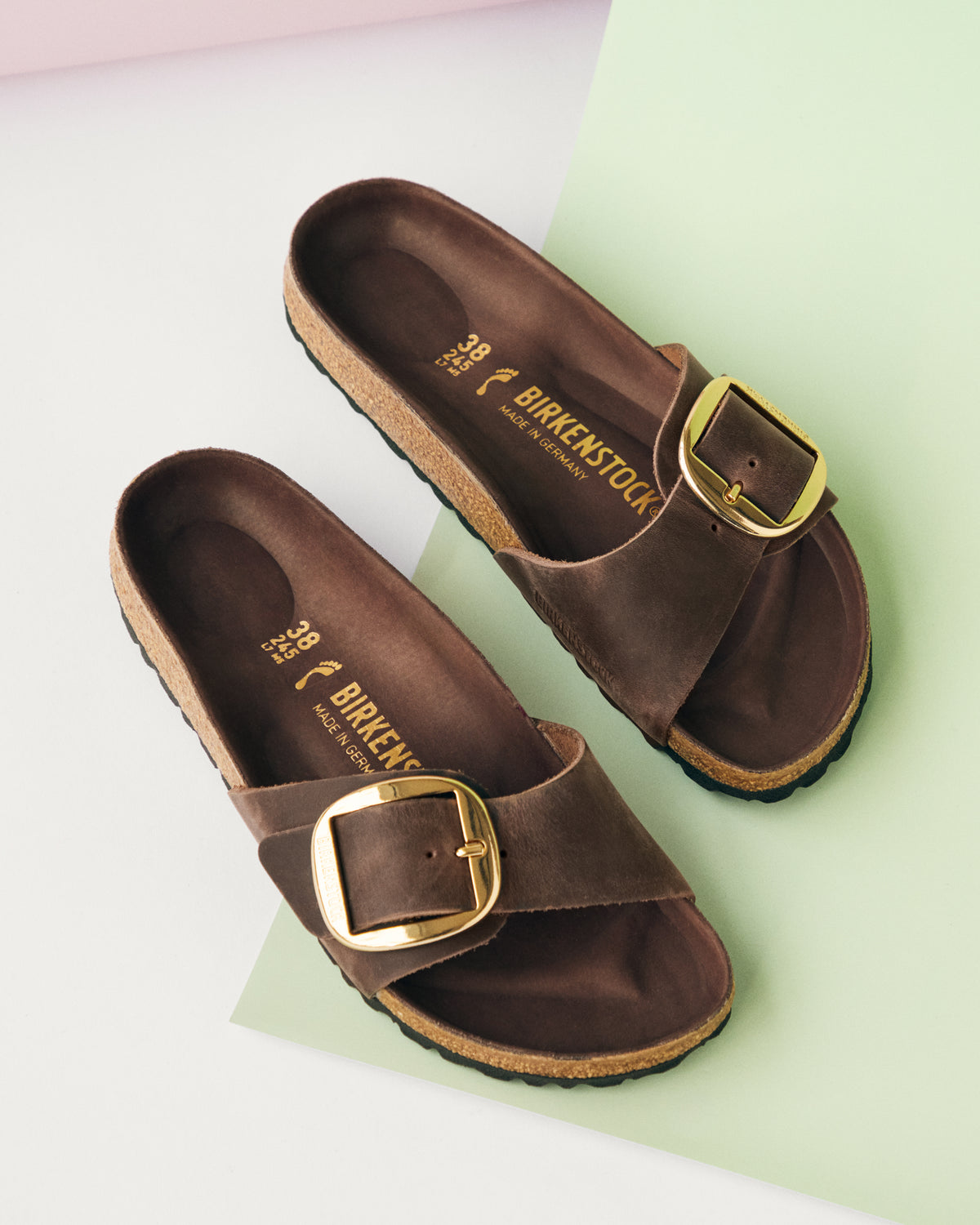 Birkenstock Madrid Big Buckle Sandal in Habana Brown Oiled Leather