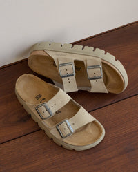 Birkenstock Arizona Chunky Platform Sandals in Suede - Taupe