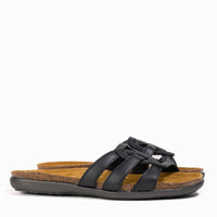 Women's Naot Liv Slide in Black Leather