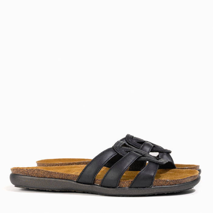Women's Naot Liv Slide in Black Leather