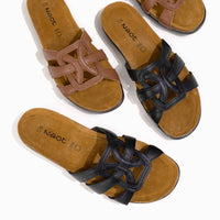 Women's Naot Liv Slide in Black Leather