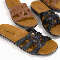 Women's Naot Liv Slide in Black Leather