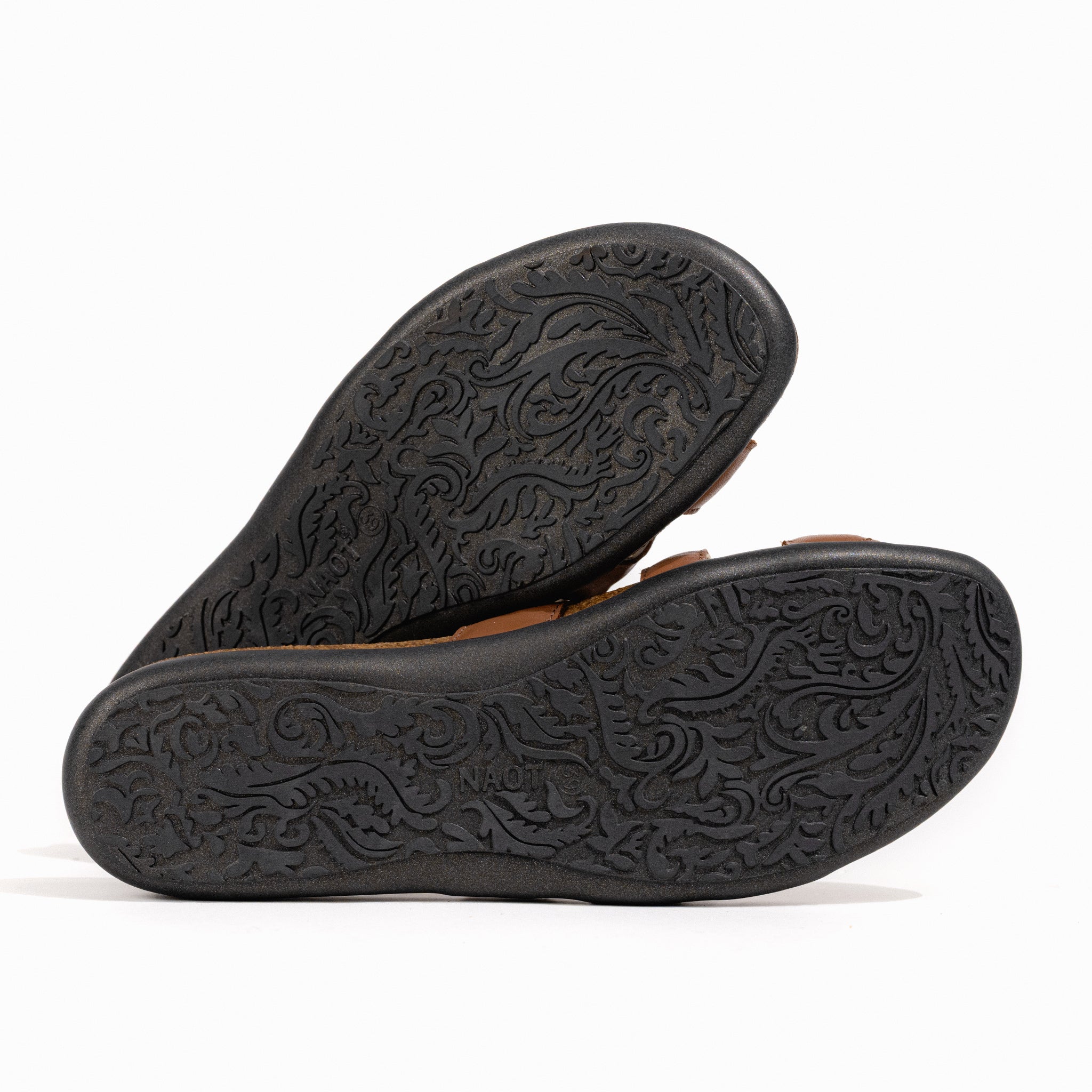 Women's Naot Liv Slide in Caramel Leather - Flat Elegant