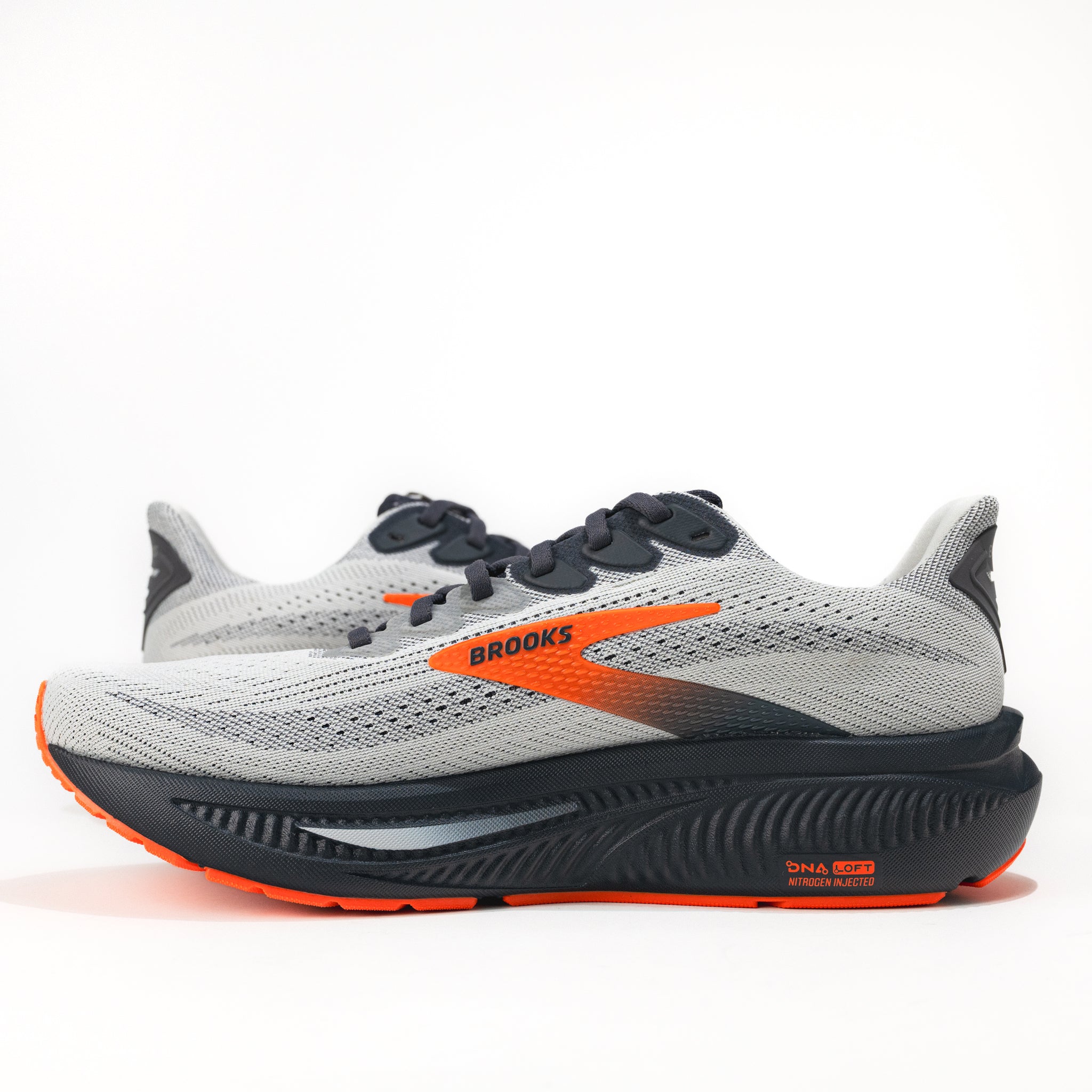 Men's Brooks Ghost 17 Running Shoe – Oyster/Orange/Ebony | Plaza