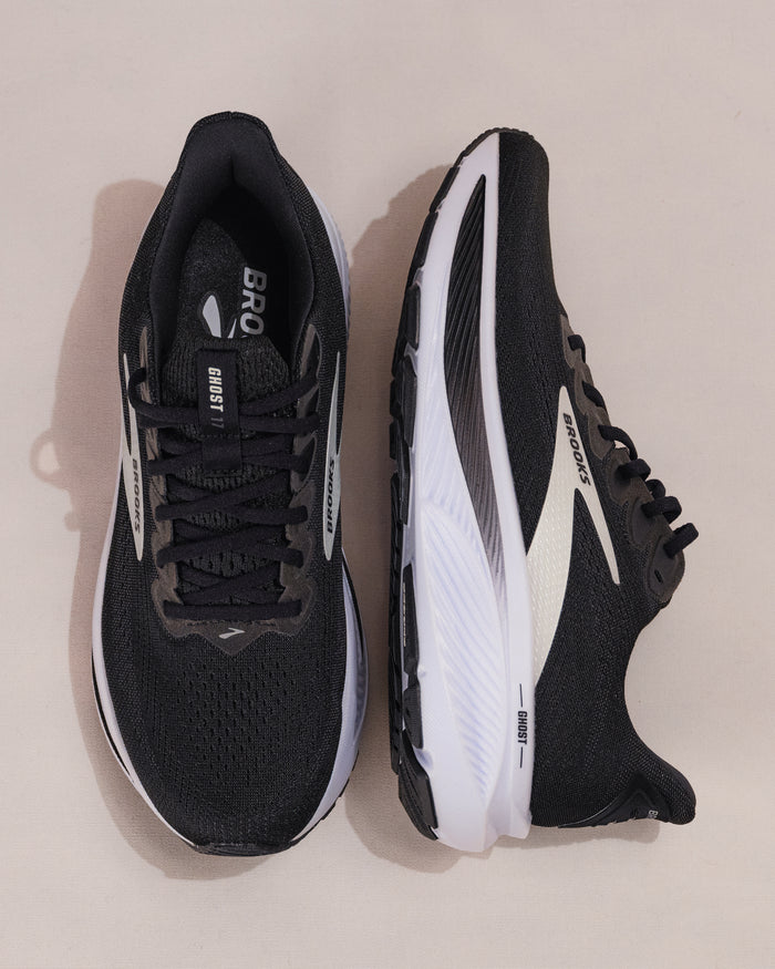 Men’s Brooks Ghost 17 Road Running Shoe in Black/White