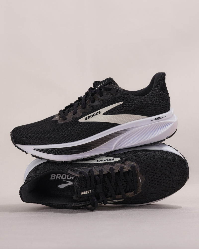 Men’s Brooks Ghost 17 Road Running Shoe in Black/White