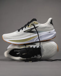 Men’s Brooks Ghost 17 – White/Tea/Black Neutral Daily Trainer with Extra Cushion