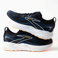 Men's Brooks Glycerin 22 Road-Running Shoe in Black/Country Blue/Orange - 110445-013