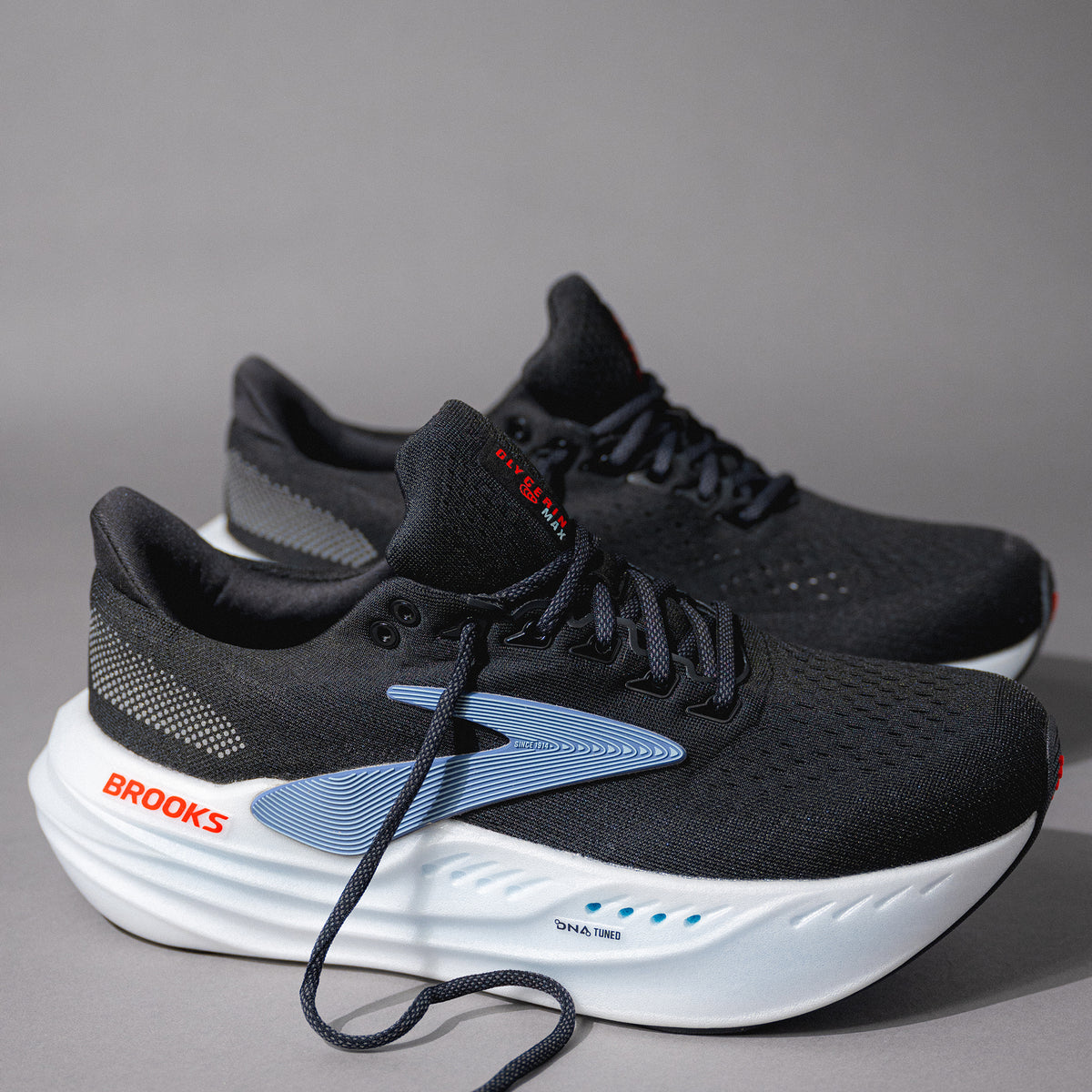 MEN'S BROOKS GLYCERIN MAX ROAD RUNNING SHOE IN BLACK/WINTER SKY