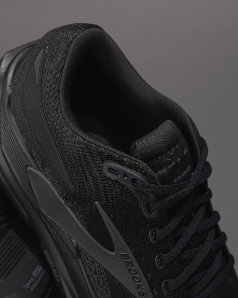 Men’s Brooks Ghost Max 3 – All Black Neutral Road Running Shoe with Max Cushion