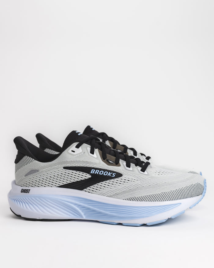 Men's Brooks Ghost 18 Road Running Shoe in White / Black / Open Air
110493, color: 172