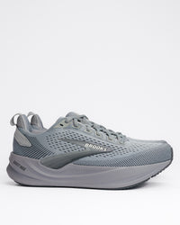 Men's Brooks Ghost Max 4 Running Shoe – High-Stack Cushioning with Broad Base Stability in Grey / Grey / Ebony