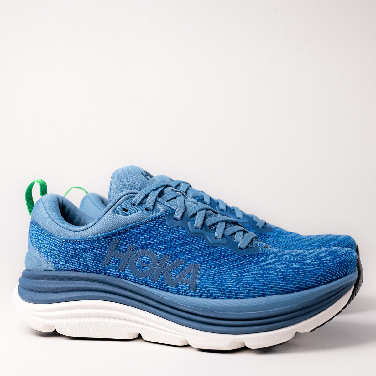 Men’s HOKA Gaviota 5 Stability Running Shoe in Downpour/Thunder/Blue, designed for overpronation support.