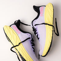 HOKA Arahi 7 women’s stability shoe with Early-Stage Meta-Rocker Geometry for smooth and efficient strides.