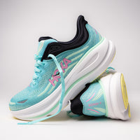 Close-up of the cushioning supercritical EVA midsole on Women's HOKA Bondi 9