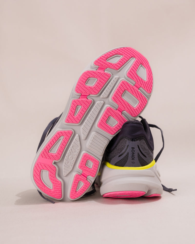 Women's HOKA Bondi 9 Running Shoe in Charcoal Grey/Grey