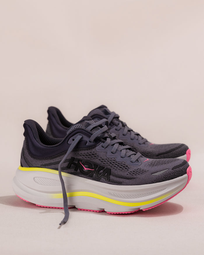 Women's HOKA Bondi 9 Running Shoe in Charcoal Grey/Grey