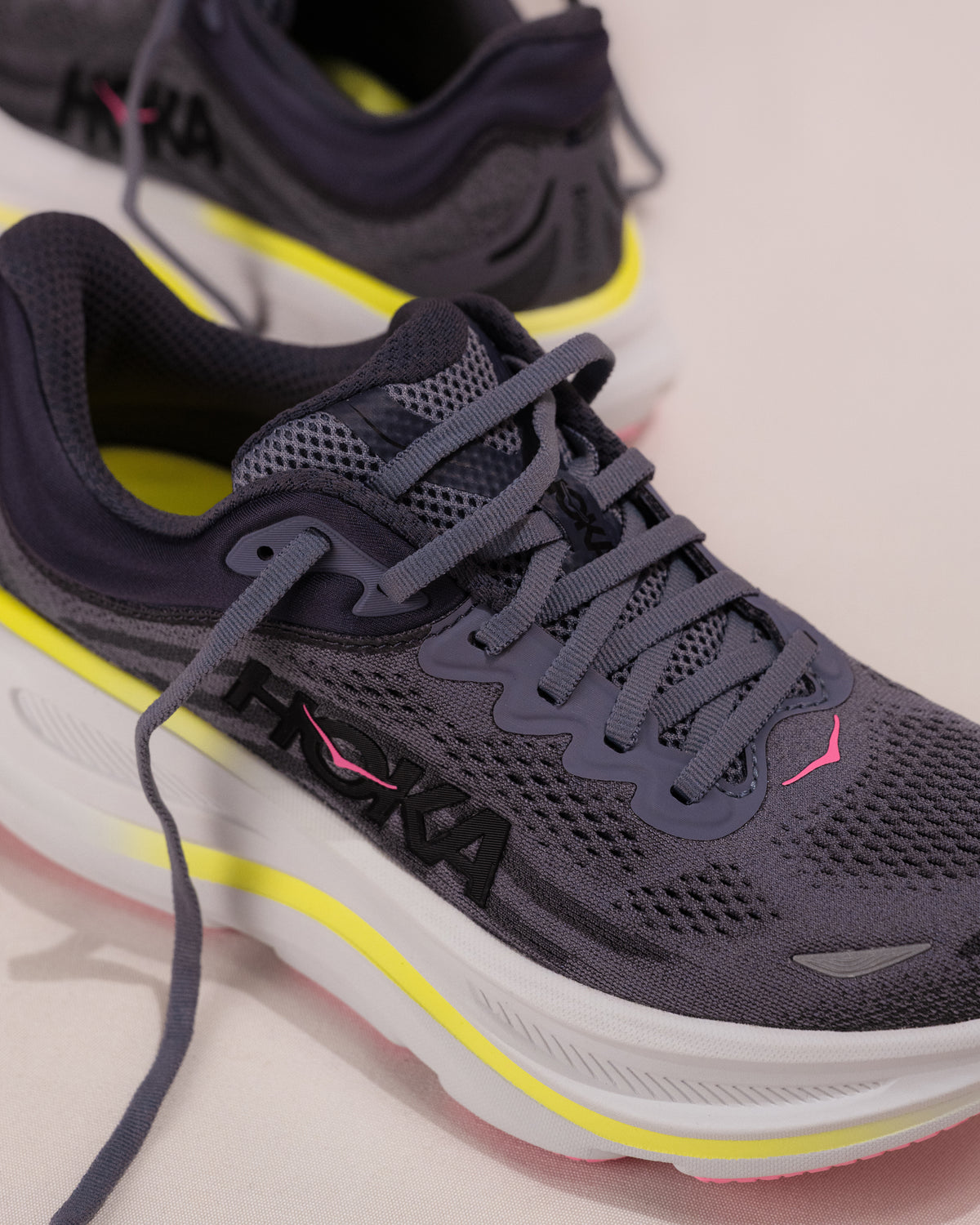 Women's HOKA Bondi 9 Running Shoe in Charcoal Grey/Grey