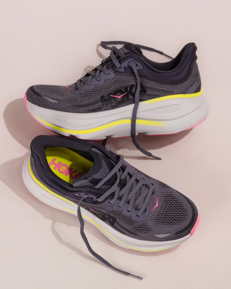 Women's HOKA Bondi 9 Running Shoe in Charcoal Grey/Grey