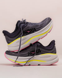 Women's HOKA Bondi 9 Running Shoe in Charcoal Grey/Grey