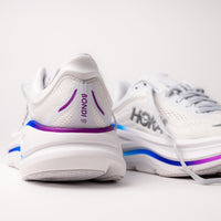 Back view featuring the 3D molded collar and extended heel pull of Women's HOKA Bondi 9