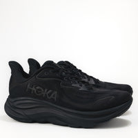 Black Hoka running shoes on a white background.
Men's HOKA Clifton 10 Lightweight Running Shoe in All Black