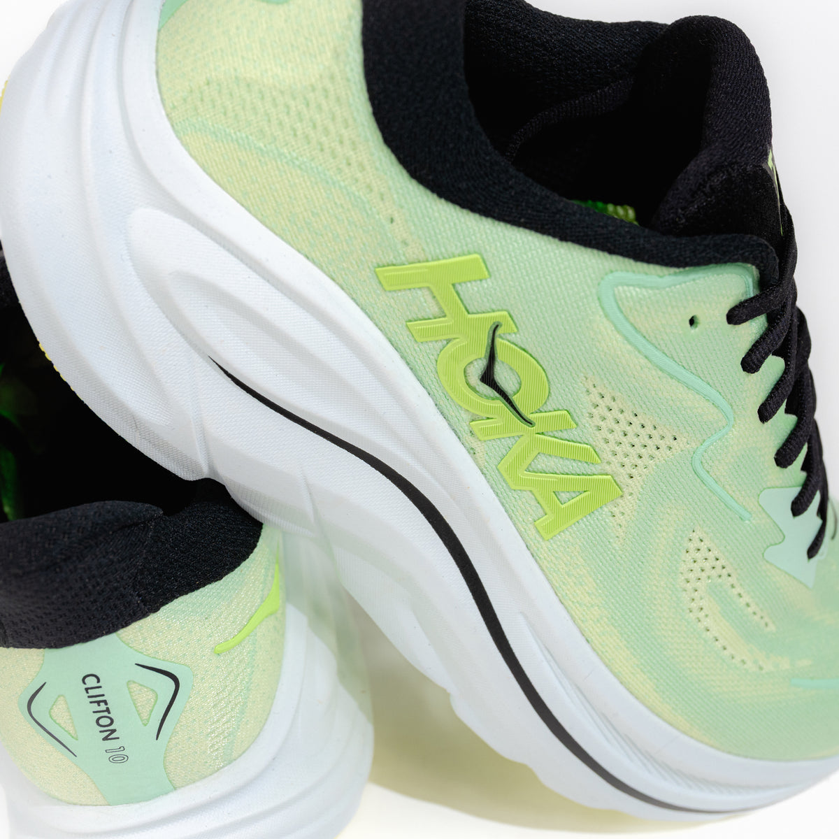 Men's HOKA Clifton 10 Lightweight Running Shoe in Mint Fluorite/Luna Moth