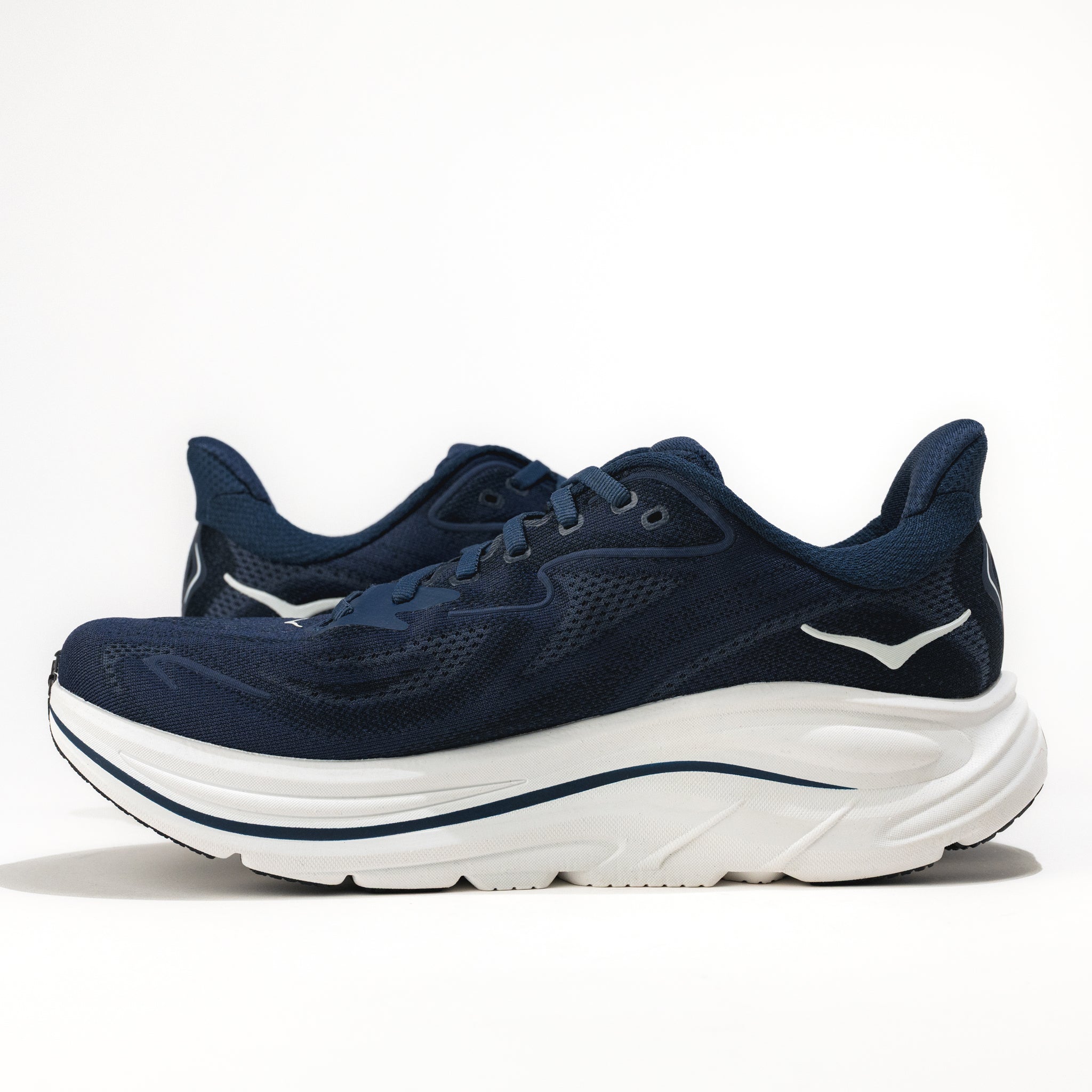 Men's HOKA Clifton 10 Running Shoe – Navy/White | Plaza Shoe