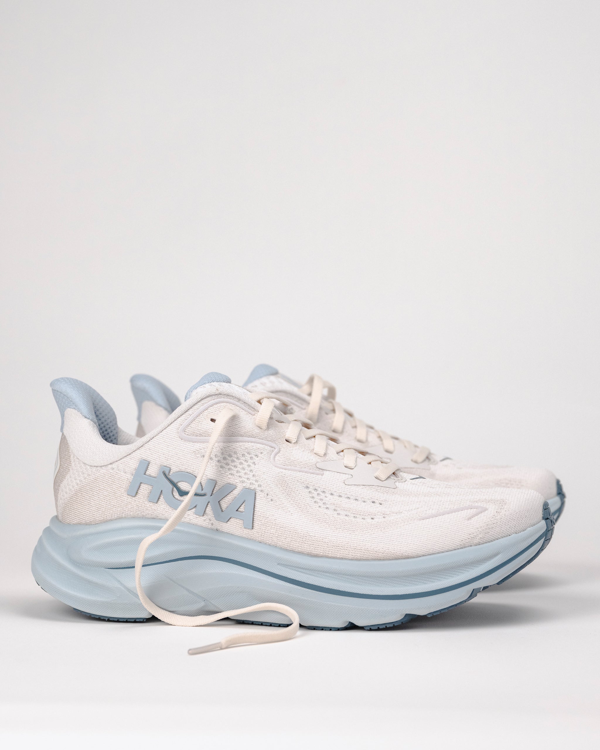 Women's HOKA Clifton 10 in Grout/Mineral Blue Lightweight Running