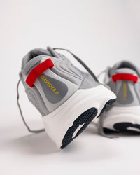 Heel detail showing pull-on finger loop and style graphic on the HOKA Gaviota 6