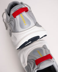 Heel and upper stitch detailing on the men's HOKA Gaviota 6 stability running shoe