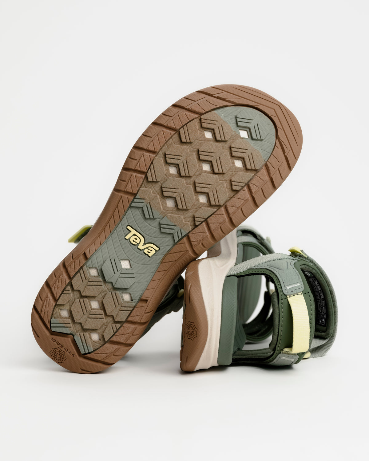 Women’s Teva Tirra Sport Hiking Sandal - Modernized Trail Comfort in Seagrass / Green with Spider Rubber outsole for grip on wet surfaces. Superior arch support.