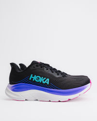 Women's HOKA Clifton 11 Running Shoe – Balanced Cushion Neutral Road Running in Black / Neon Nebula